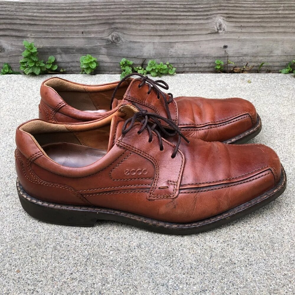 ECCO Leather Dress Shoes Men's US 9/9.5 EU 43 Leather Brown Designer​​​